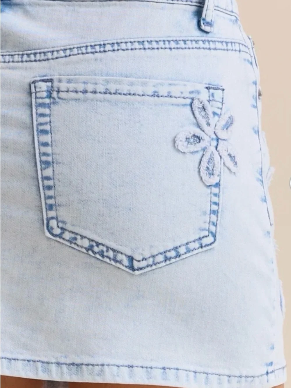New Altard State Skirt Size M Flowers Blue Denim Mini, $68 - Picture 7 of 10